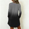 Women's Casual Long Sleeve Printed Neck Dress