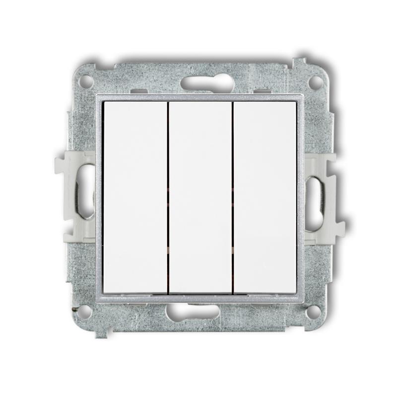 Triple Switch Without Frame Karlik Mini White/silver