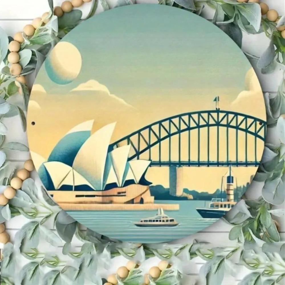 Metal Wall Decor Opera House Harbor Bridge Artwork Living Dining Office