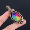 Rainbow Solar Quartz  999 Copper Wire Wrapped Pendant, Handmade Gemstone Pendant Jewelry, Gifts For Wife Brand New Pendant