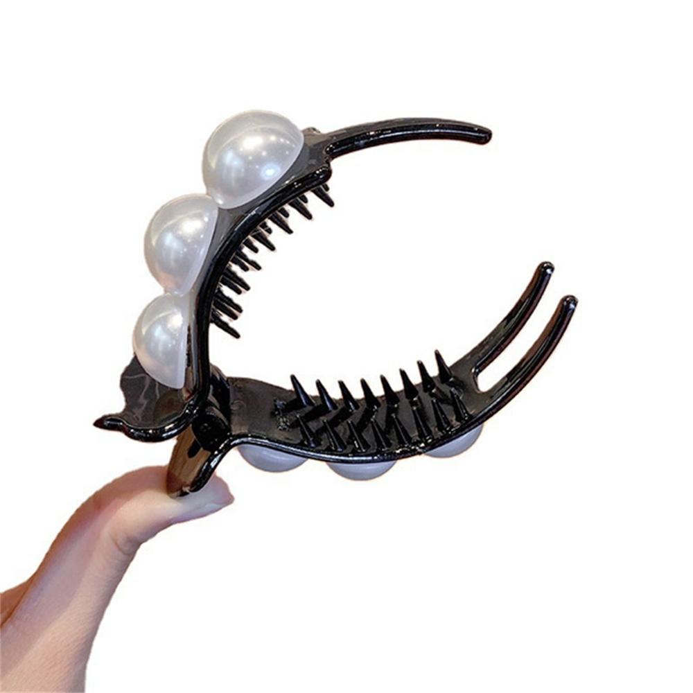 New Pearl Hair Claw Clip For Women Meatball Head Fixed Hair Styling Tools Hairpin Accessories Grab Clip Jewelry