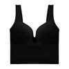 Seamless Sports Bra with Soft Support Wide Straps Backless Design Breathable Fabric Wireless Comfort for Women