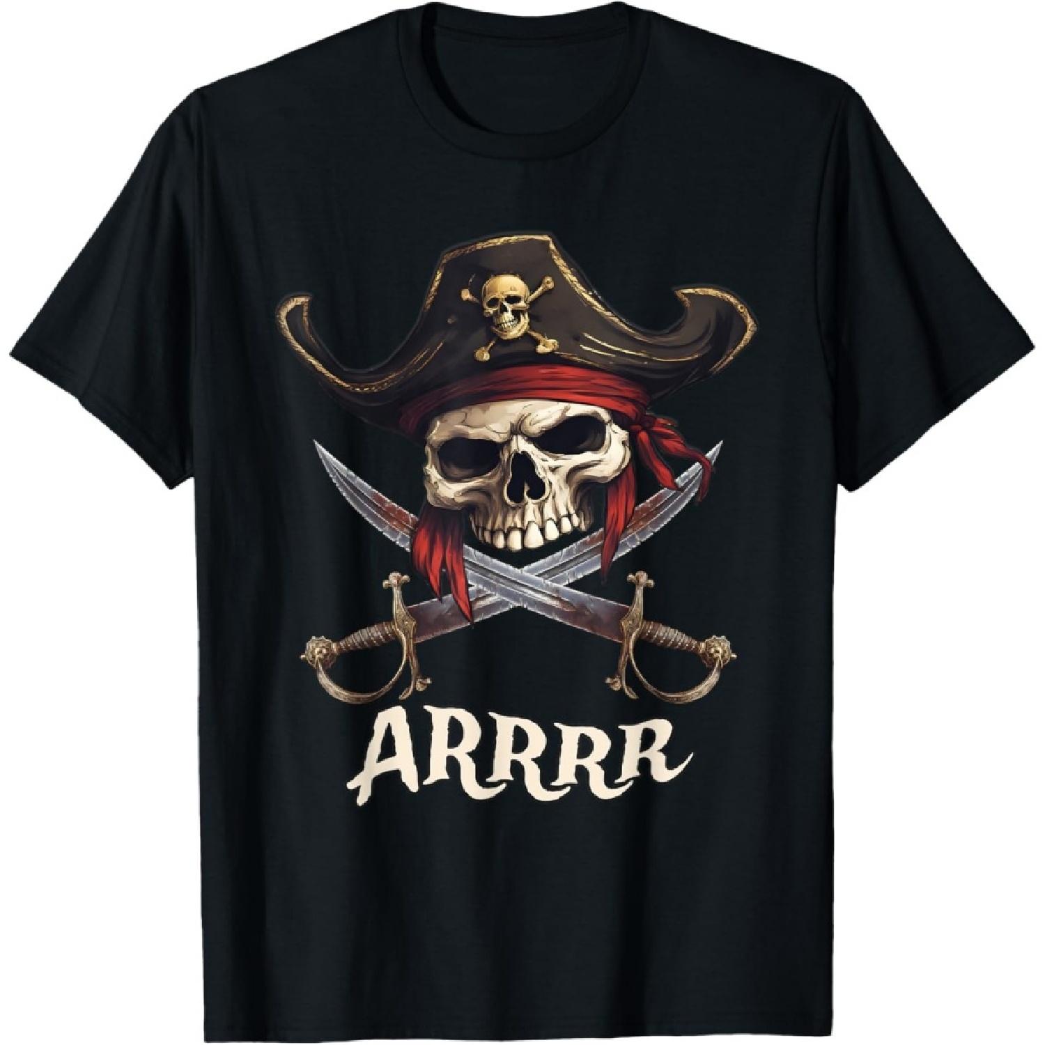 

Pirate Skull and Swords ARRR Pirate T-Shirt XXXXXL чорний