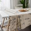 Tablecloth Bee Blue Flower Print Sketch Fresh Table Cloth Cotton and Linen Rectangle