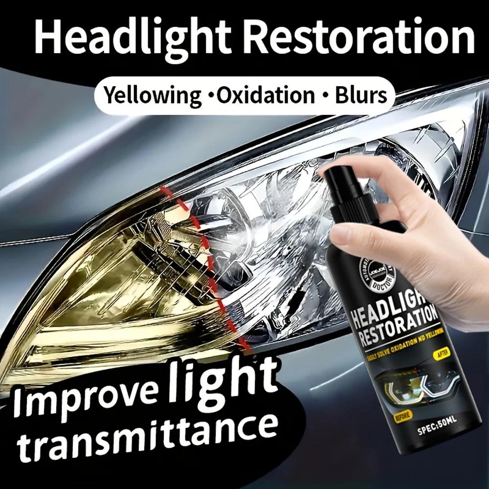 JOKJOK Headlight Restoration Spray - Quick Fix Headlight Restoration Spray with Easy Spray Nozzle, Restores Clarity & Brightness