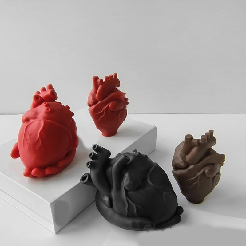 Künstliche Herz-Kerzenformen, Herz-Harzformen zur Herstellung von Kerzen, Seife, Muffins, Schokolade, Fondant, Dekorationen, Backen