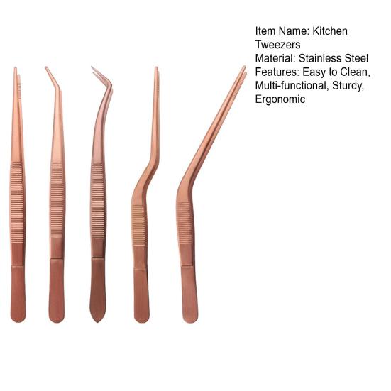 5 Pcs Kitchen Tweezer Tongs Stainless Steel Food Tongs Professional Chef Tweezers Set for Precise Gripping