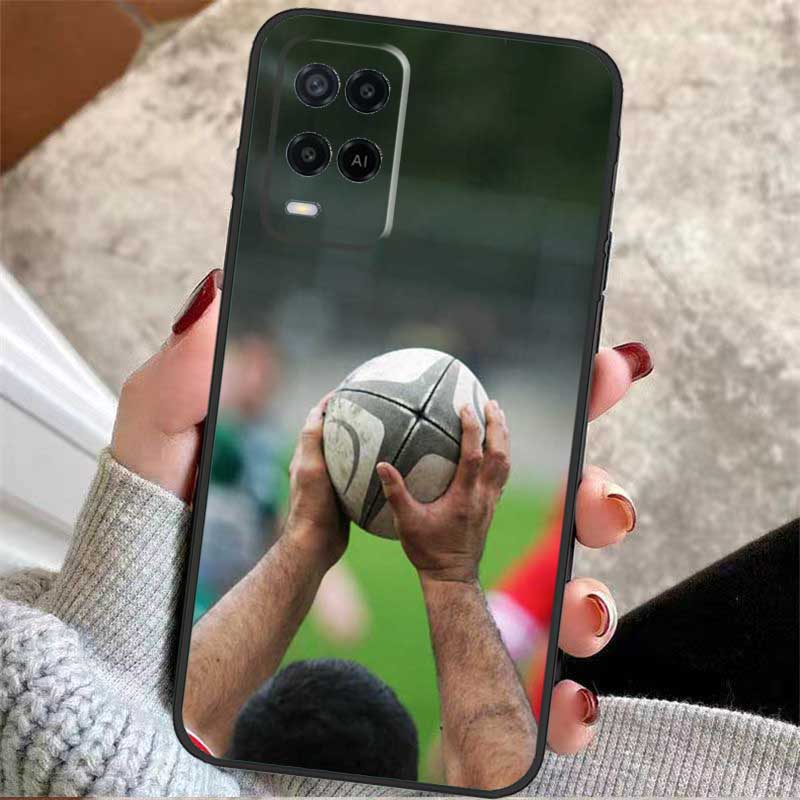 Rugby Ball Kit Team Case For Oppo A5 Pro A38 A58 A78 A98 A54 A74 A94 A18 A57 A17 A77 A80 A60 A40 A96 A76 A16 A15