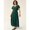 Stick To Foreign Trade Original Order European Pleat Stretch Lyocell Batwing Sleeve Women Long Summer Drop Shoulder Jumpsuit Long Dress