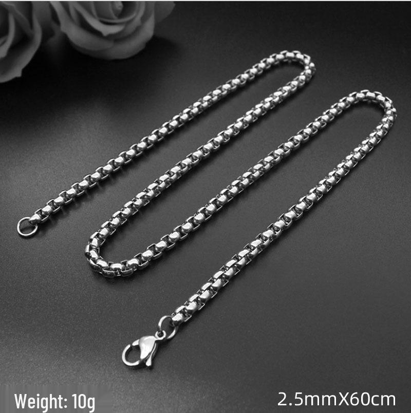 Cuban Hip-Hop Titanium Steel Necklace - Trendy Punk Chain for Men  Women