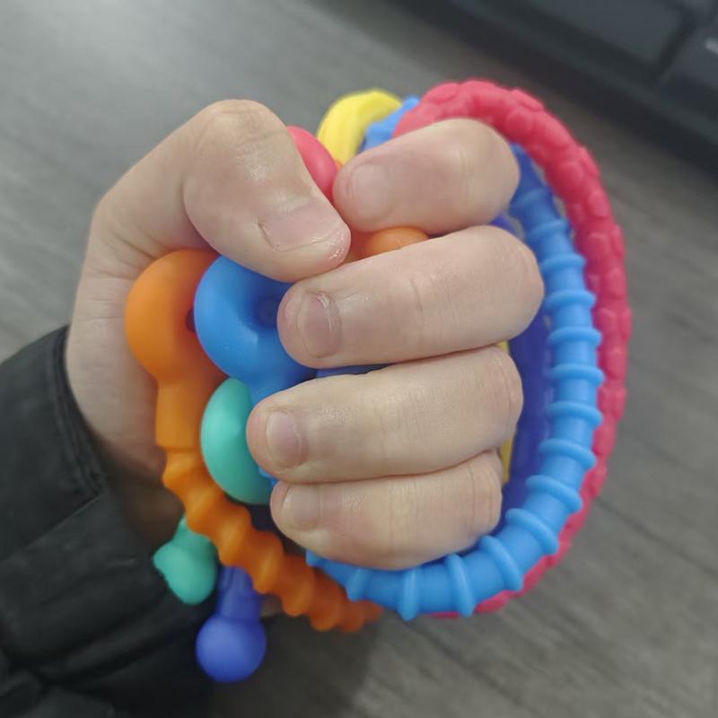 6Pcs Sensory Stick Textured Silicone Stretchy Strings Fidget Toys For Calming Down Anxiety Adhd Stress Relief Gifts