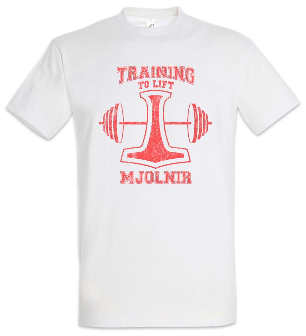 Training To Lift Mjolnir T-Shirt Fun Weightlifting Viking Vikings Thors Hammer S