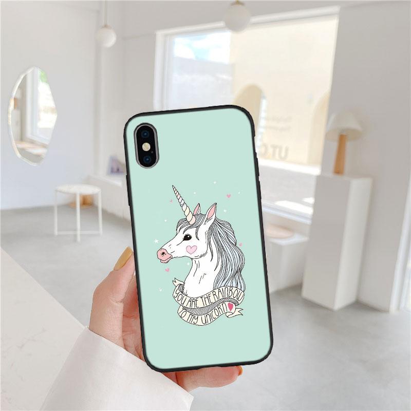 LO22 Cartoon Unicorn Soft Shell Phone Case for iPhone SE X XS XR 11 16E 17 Pro Max Air 8 7 6 6s Plus