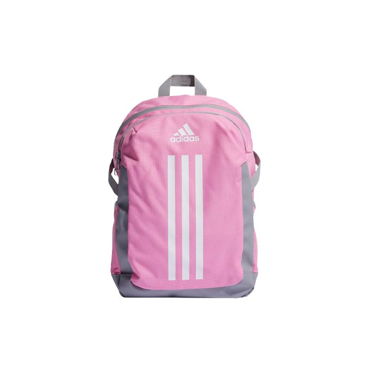 Adidas Letter Logo Commuter Portable Large Capacity Zipper Backpack Women Backpack Bliss-Pink Pure-Gray White HM9304 Bliss Pink & Pure Gray & White