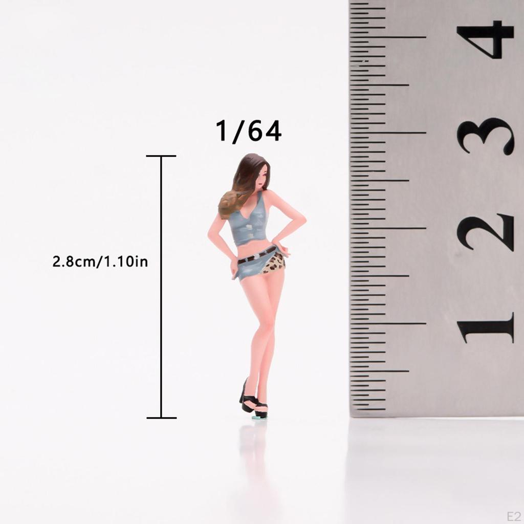 1/64 Female Miniature Figure People Figurine Painted Collectibles Mini Model Sand Table