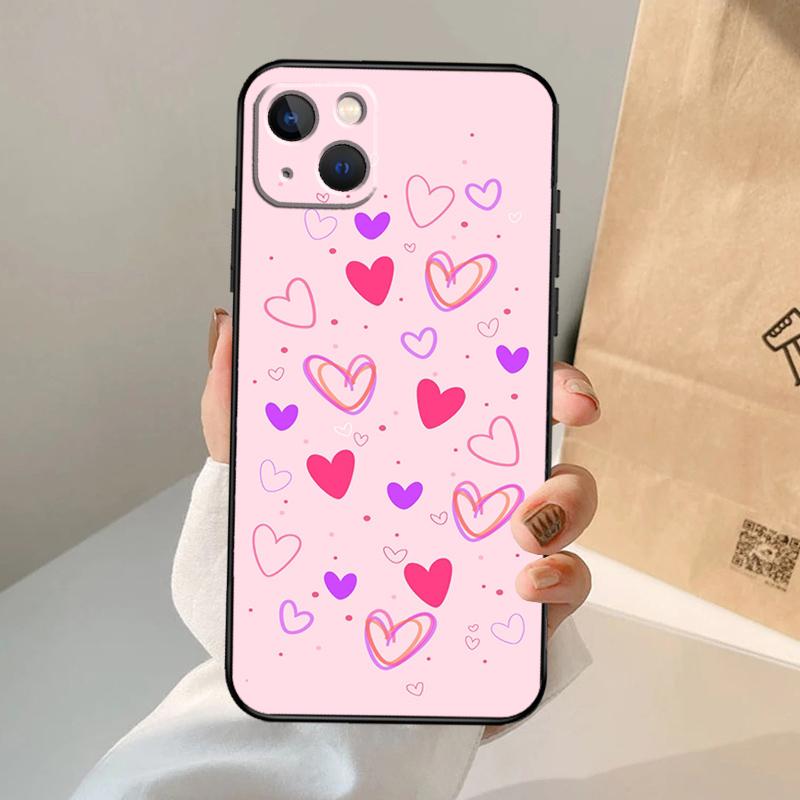 

Heart Cartoon Girls Phone Case For iPhone 17 Air 16 15 14 13 12 11 Pro Max 12 13 mini 15 16 Plus 16e Cover Coque iPhone 14Pro MAX