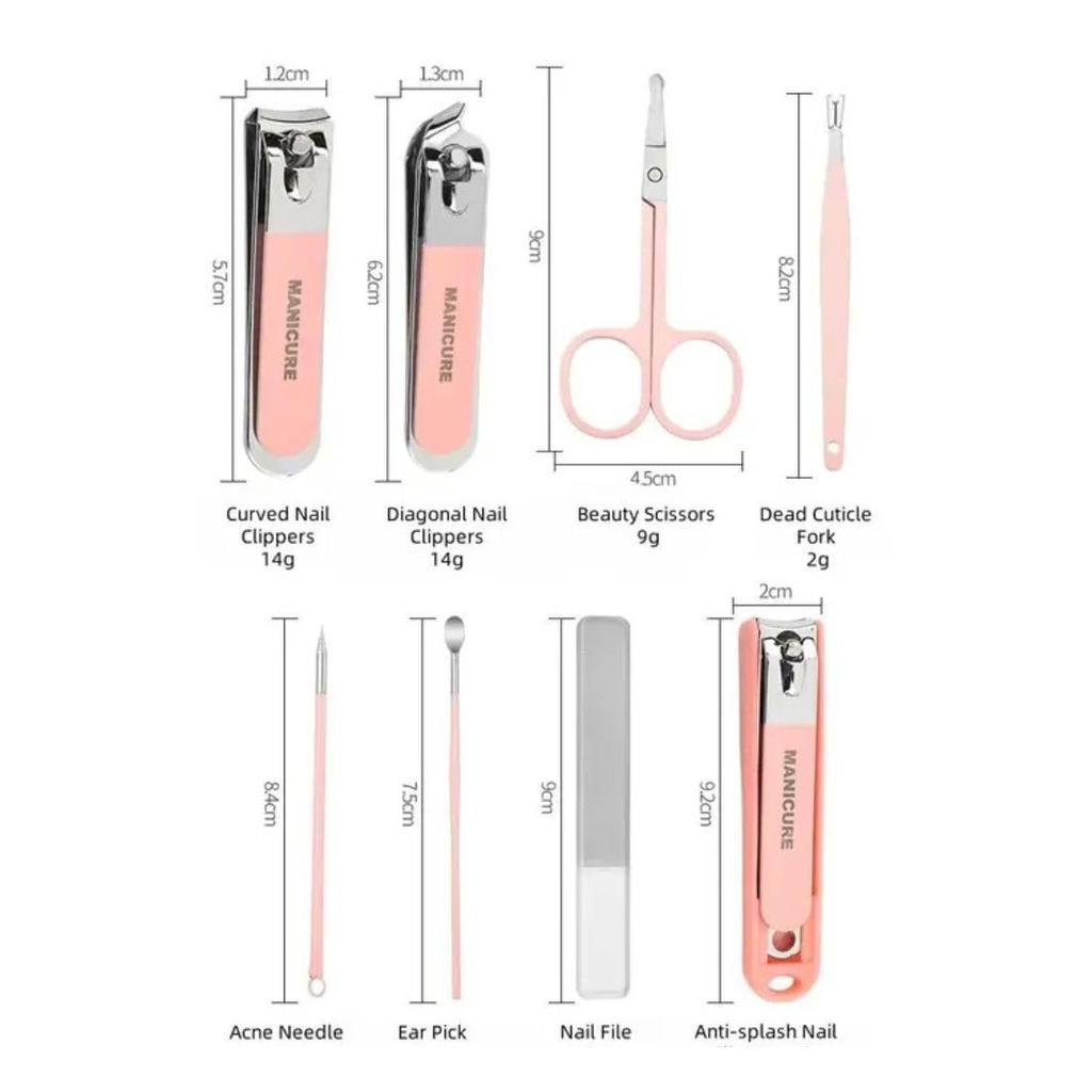 Simois 8 In 1 Nail Clipper Set – Professional Manicure & Pedicure Kit for Men & Women Portable Nail Clippers Set Stainless Steel Fingernail Cutte