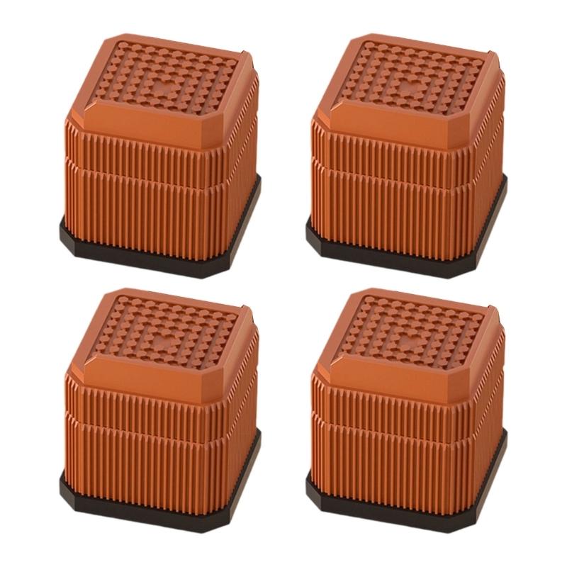 Pacote com 4 Capas de Pés de Móveis Plásticas Antiderrapantes Protetores de Altura Ajustável para Mesas Armários Guarda-roupas