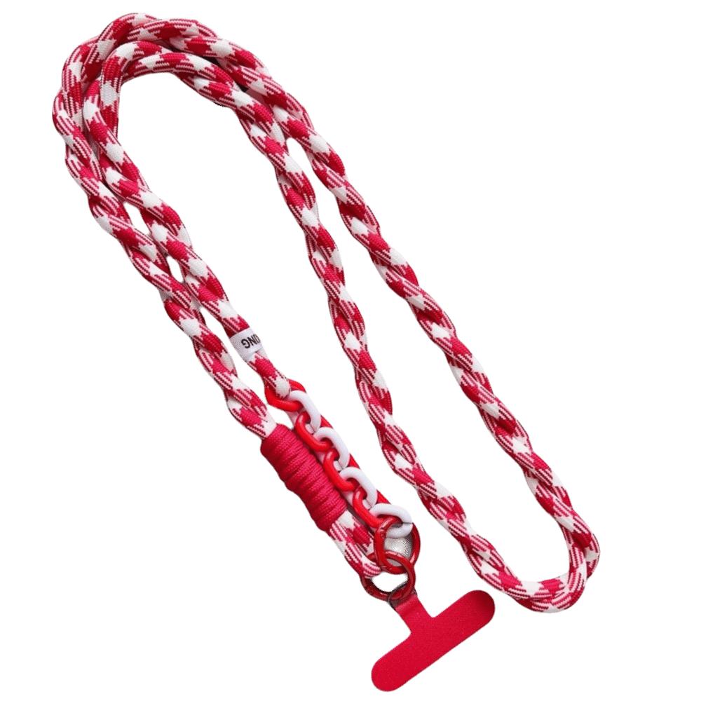 Dopaminový opletený šňůrka na telefon Nylonové crossbody závěsné lanko Telefonní přívěsek Příslušenství