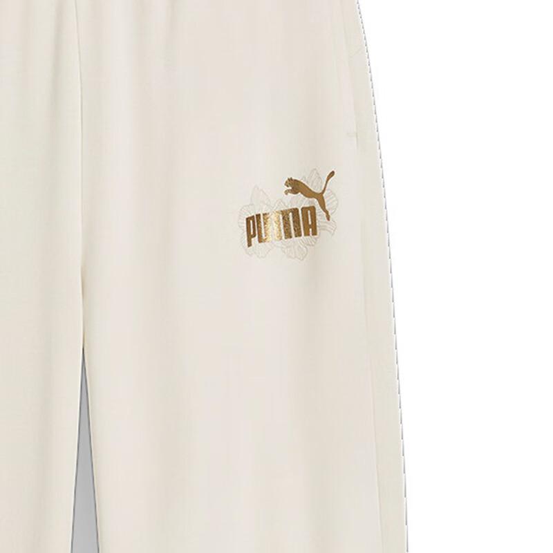 Puma Logo Casual Outdoor Comfortable Mid Waist Knitted Sports Pants Women Pants Beige 685573-87