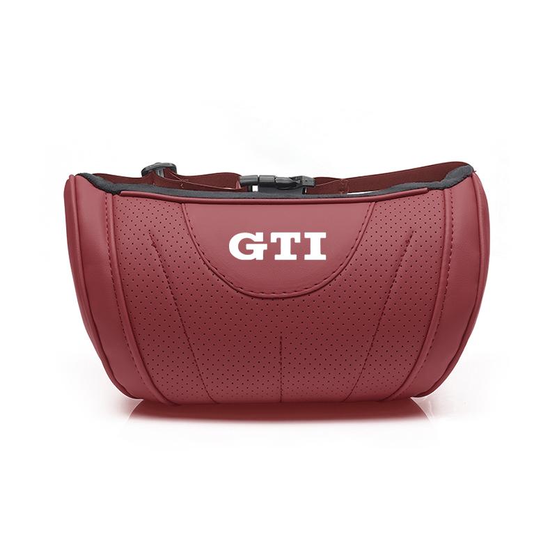 Volkswagen Car Neck Pillow Leather Breathable Soft Headrest Accessories Key For VW Golf Amarok GTI Touran Touareg Tiguan Magotan Et4