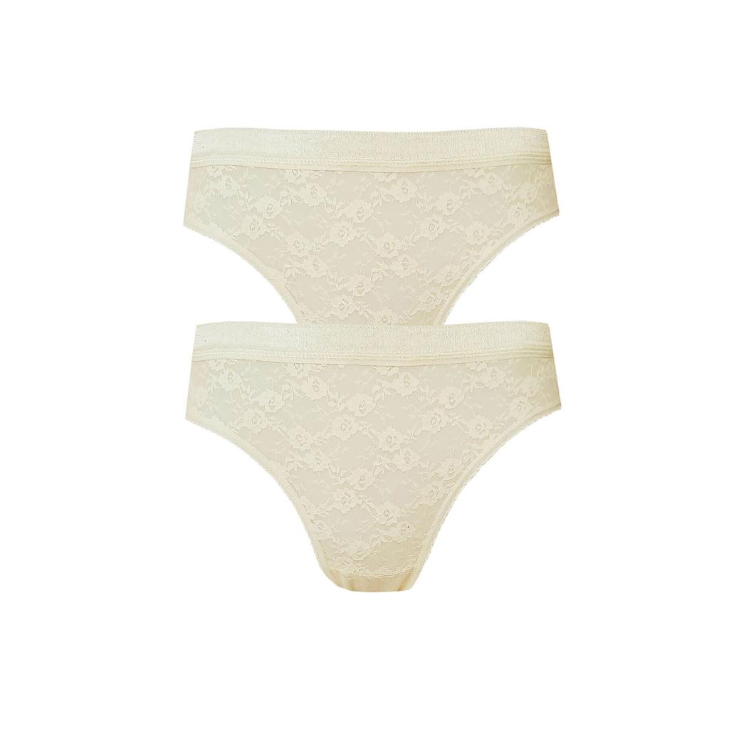 2li Kadın Önü Dantelli Bikini Parlak Lastik Ekonomik Yumuşak