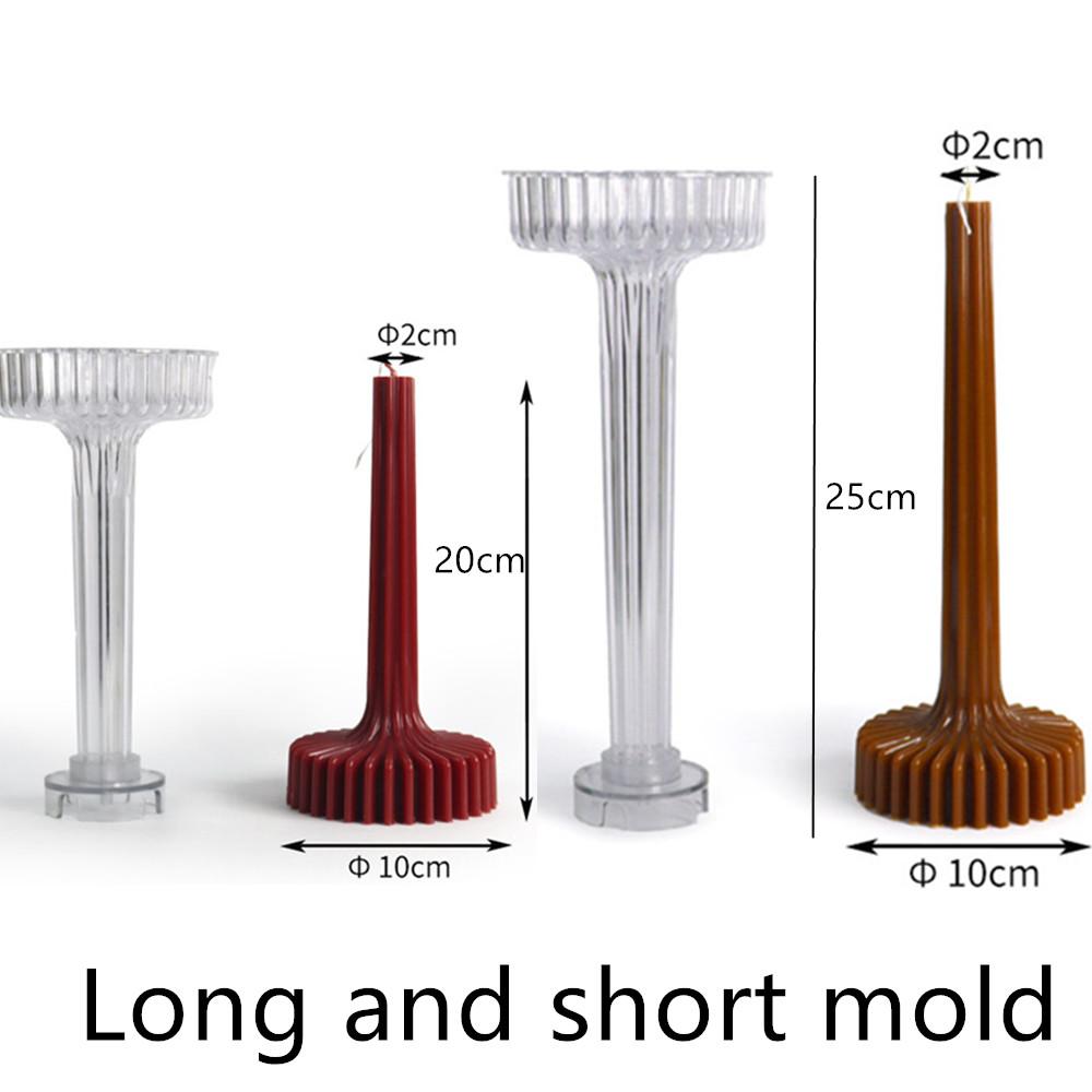 

DIY Aesthetic Ribbed Pillar Candle Mold for Making Wedding Tall Striped Taper Soy Wax Sculptural Column Acrylic Plastic Mould