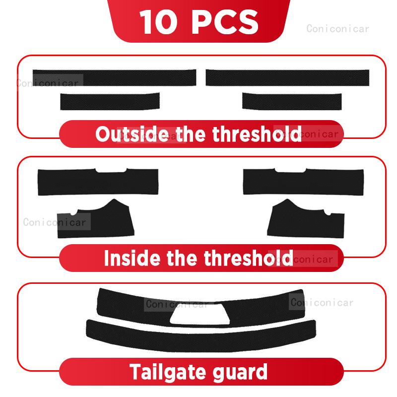 Car Carbon Fiber Door Sill Sticker For HAVAL H6 GT 2022-2025 Threshold Pedal Anti-scratch Interior Decoration Accessories