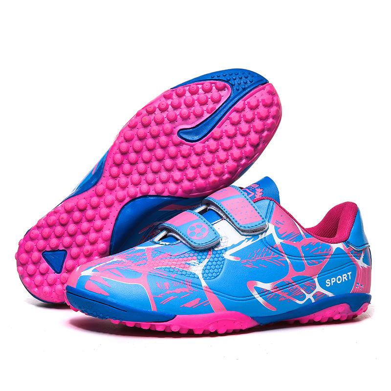 2025 children's Velcro football shoes boys students young girls AG spikes TF broken nails training football shoes