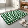 Emerald Knit Rhythm Floor Mat Machine Washable Soft Flannel Area Rug, Non-Slip Absorbent Floor Mat for Living Room Bedroom