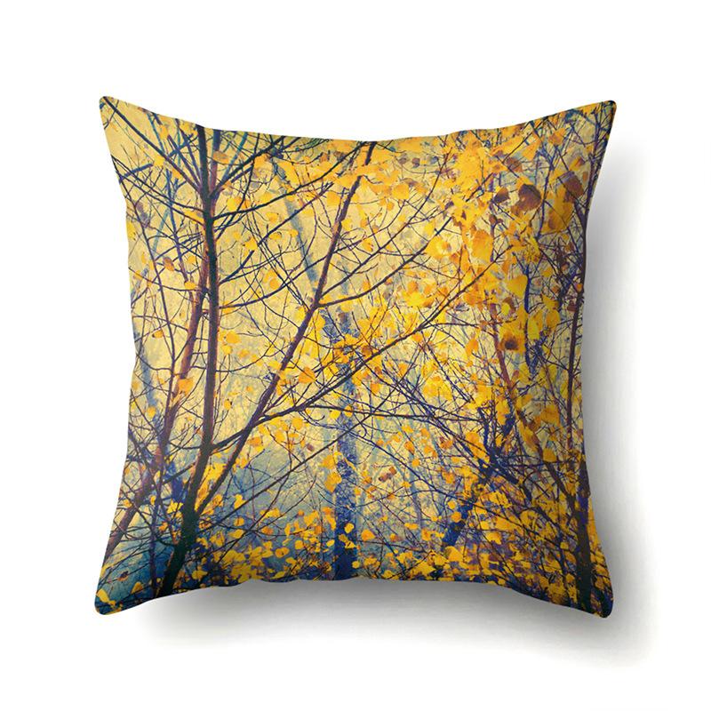 Polyester Kissenbezug Bedruckte Dekoration Sonnenblume Frühling und Herbst Heim Kissenbezug Auto Kissenbezug Nachttisch Kissenbezug