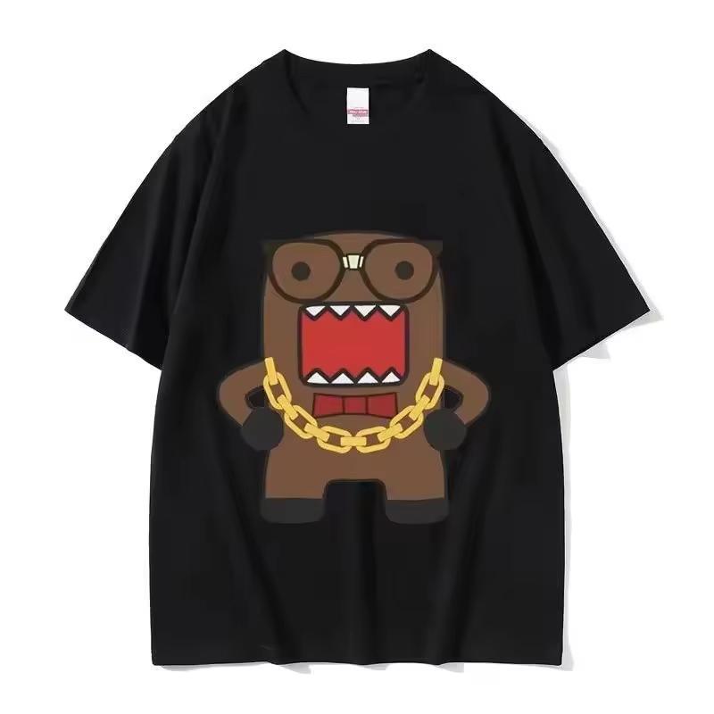 

2026 New Epic Face Domo Kun Summer Casual Pure Cotton Fashion Casual Tshirt for Couples Women and Unisexs Clothing Summer T Shirt 4XL