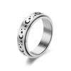 Star Moon Titanium Steel Anxiety-Relief Rotatable Ring for Men and Women