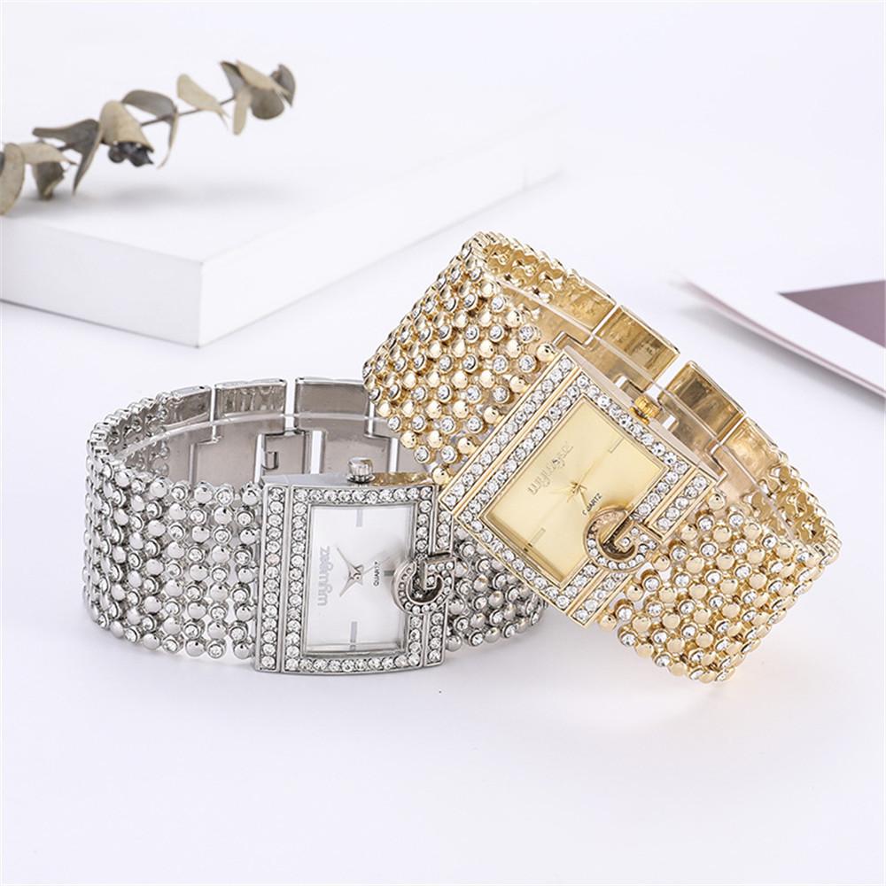 UTHAI W31 Montres de Luxe à Diamants Quartz pour Femmes Montre Bracelet en Acier Inoxydable pour Dame Montre Bracelet Bijou pour Fille