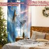 2pcs, 2D FLAT PRINTING Curtains (Without Rod) SharkRiderCat Christmas Holiday Curtains with Digital Printing Machine Washable
