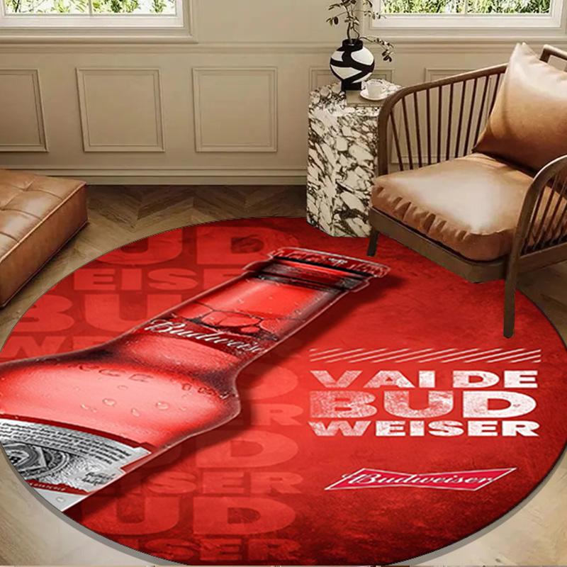 Budweiser Galaxy Bow Tie Round mat Home Decor, Chair rug For livingroom,Bedroom, doormat home decor Birthday Gift Christmas Gifts