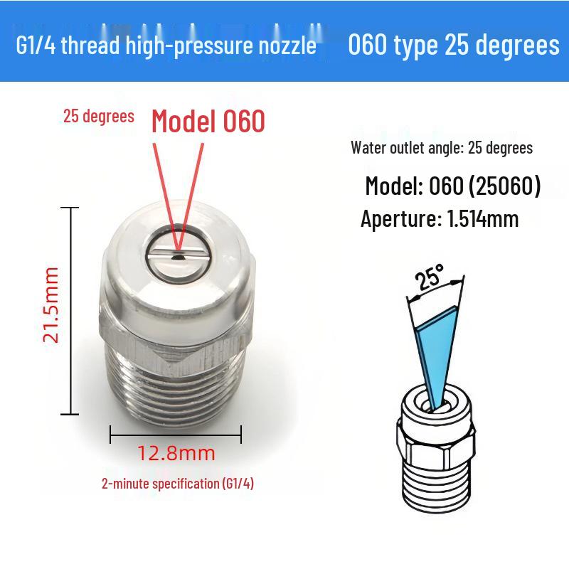 High-Pressure Stainless Steel G1/4 Nozzle for Industrial Cleaning and Dust Removal