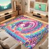 Axolotl Theme Soft Crystal Velvet Rug Custom Name & Text Print Non Slip Floor Rug for Bedroom Living Room