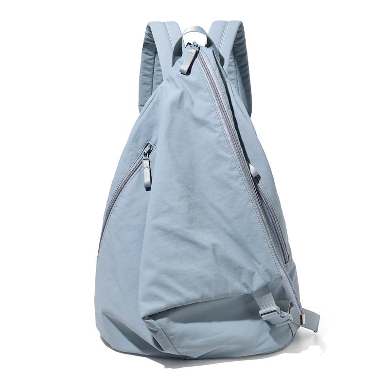 Women's Solid Color Backpack Men's Nylon Backpack Large Capacity Student Schoolbag