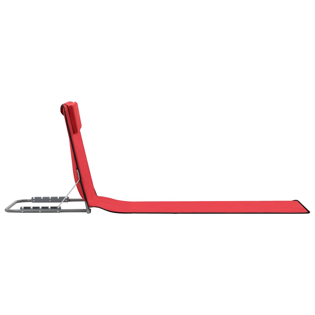vidaXL Klappbare Strandmatte 2 Stk. Stahl und Stoff Rot