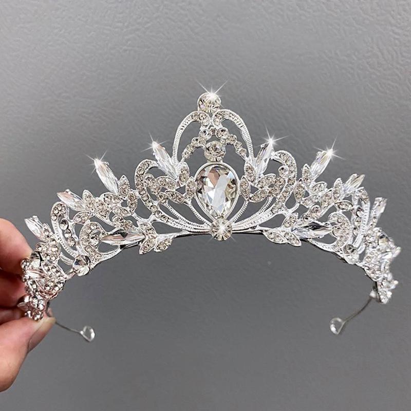 Super flash full diamond princess queen crown headband bride wedding banquet crown light luxury high-end temperament hair accessories woman
