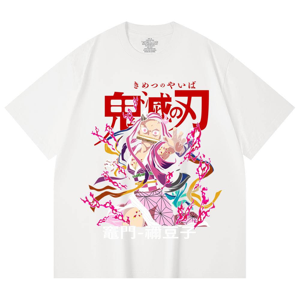 230 Gsm 100% Cotton Demon Slayer V72 Nezuko Print Unisex Heavy Cotton T Shirt