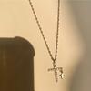 IF ME 1PCS Fashion Light Luxury Cross Pendant Necklaces for Women Gold Silver Color Clavicle Chain Necklace Jewelry