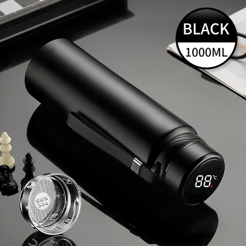 

1л термобутылка для воды, дисплей температуры, термос из нержавеющей стали, термосы, термос для воды, чая, посуда для напитков 1000ml