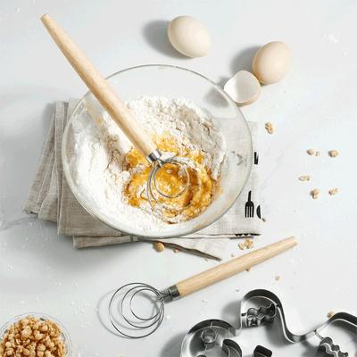 Frusta per pane danese a mano grande Frusta per pane Torta in acciaio inossidabile Pasticceria Impastatrice Bastone Frullino per le uova Utensili da cucina frullatore