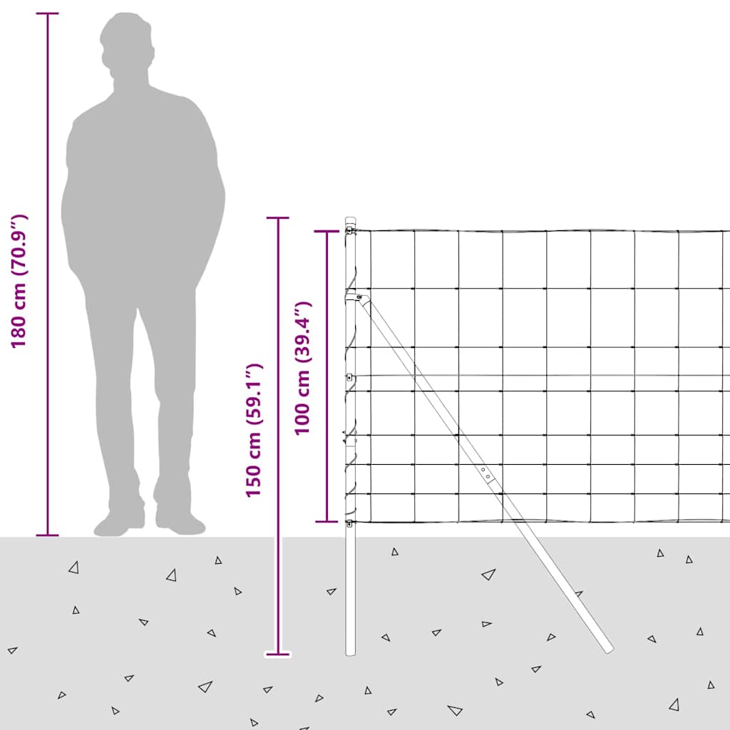 Ground Fix Welded Wire Fence 25 x 1 m (W x H)