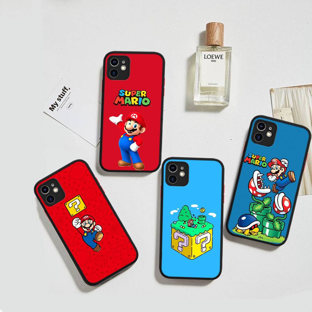 Super Game M-Mario Phone Case For IPhone 13 12 X XS MAX Pro Max 16 15 11 14 Pro Max Shockproof Matte Cover