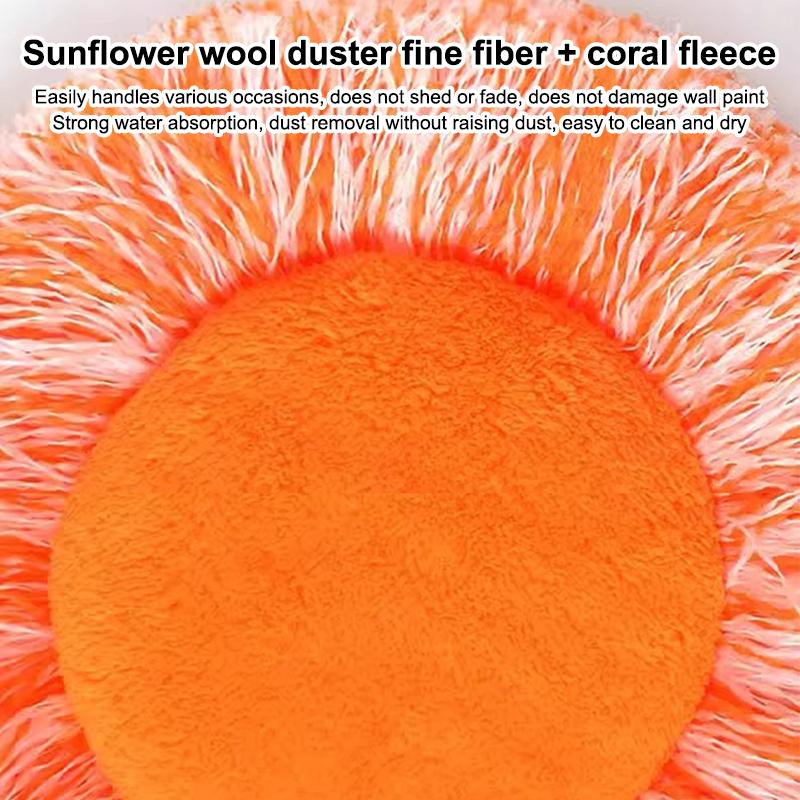 Mocio Girasole Rotante Flessibile Umido e Secco Riutilizzabile Mocio da Parete Rimozione Polvere Staccabile Rimuovi Polvere da Soffitto per Parete Soffitto