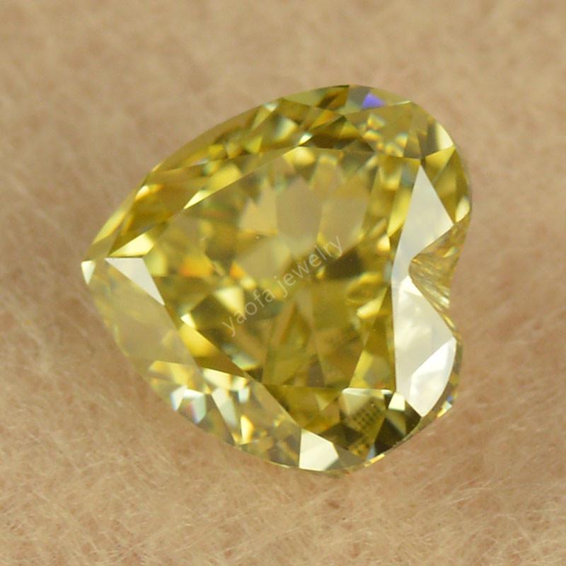 Golden Yellow Heart-Shaped Moissanite Gemstone - Deep Medium Light Yellow, 3EX Carat, Loose Stone 0.3 ct (4 mm)