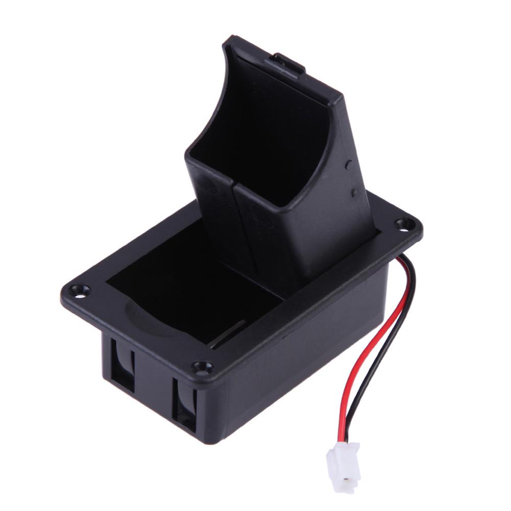 9V Guitar Pickup Battery Box with Cable Portable Battery Box Case Cover Holders Guitar Bass Accessories Replacement Parts Black